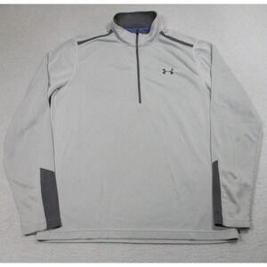 Under Armour‎ Pullover Mens Large Gray ColdGear 1/4 Zip Loose Athletic 1239089